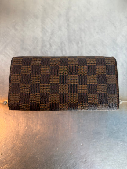 Pre-owned Authentic Louis Vuitton Portefeuille Sarah Damier Ebene Long Wallet