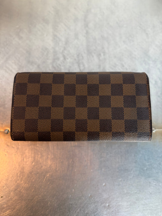 Pre-owned Authentic Louis Vuitton Portefeuille Sarah Damier Ebene Long Wallet