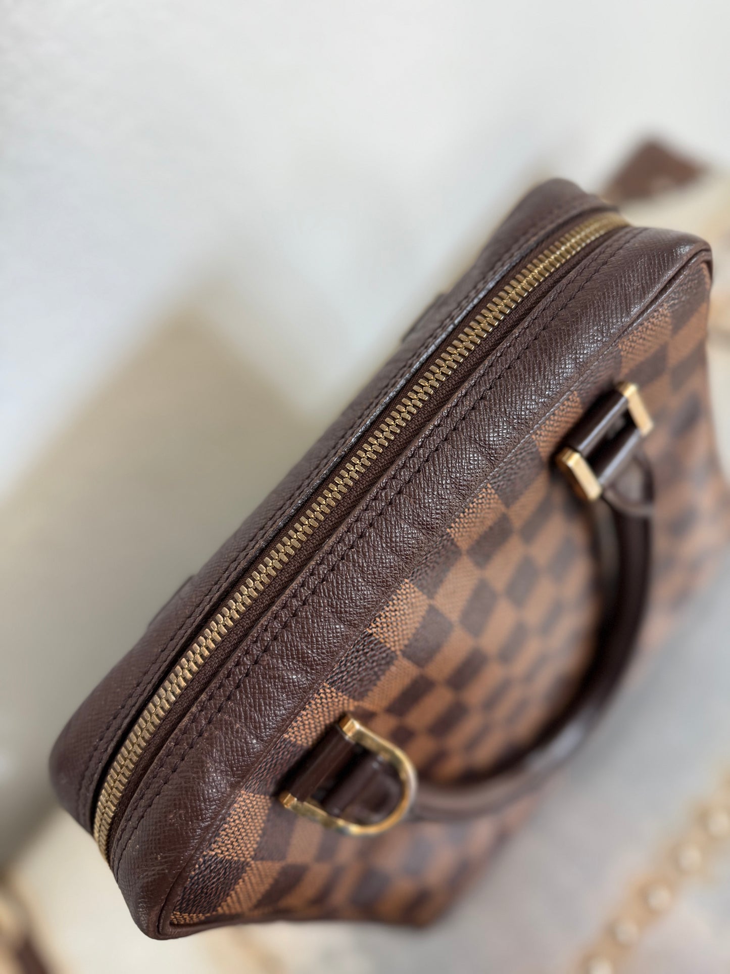 Pre-owned Authentic Louis Vuitton Brera Damier Ebene Handbag
