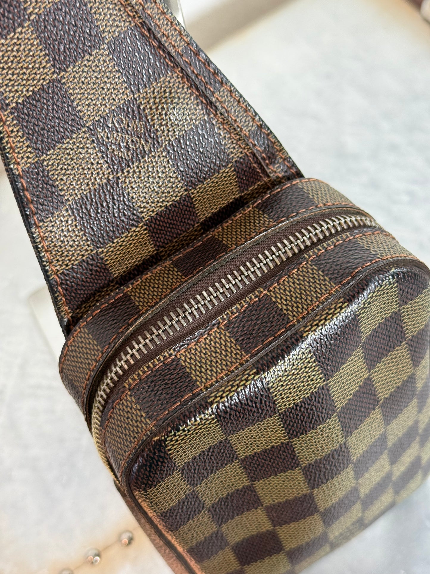 Pre-owned Authentic Louis Vuitton Damier Ebene Geronimos Body Bag