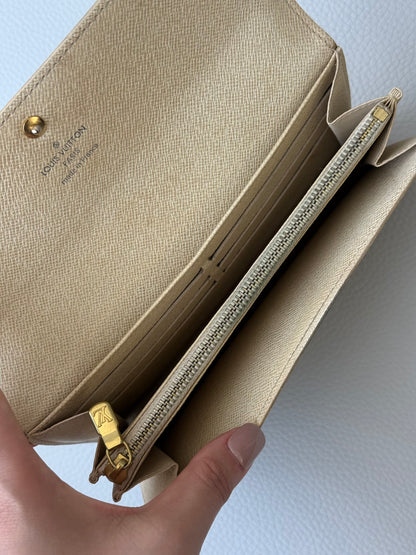 Pre-owned Authentic Louis Vuitton Portefeuille Sarah Damier Azur Long Wallet