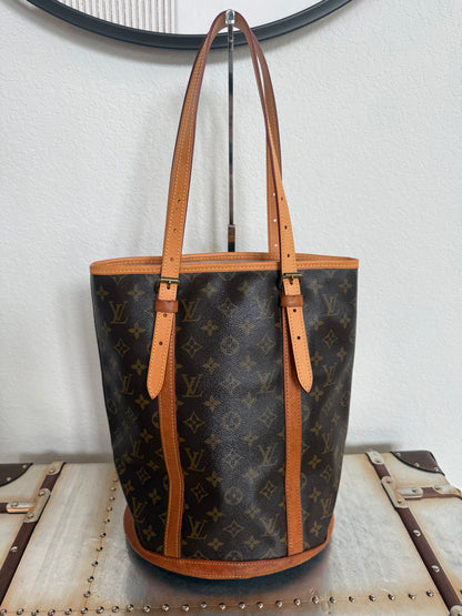 Pre-owned Authentic Louis Vuitton Bucket GM Monogram Shoulder Tote Bag