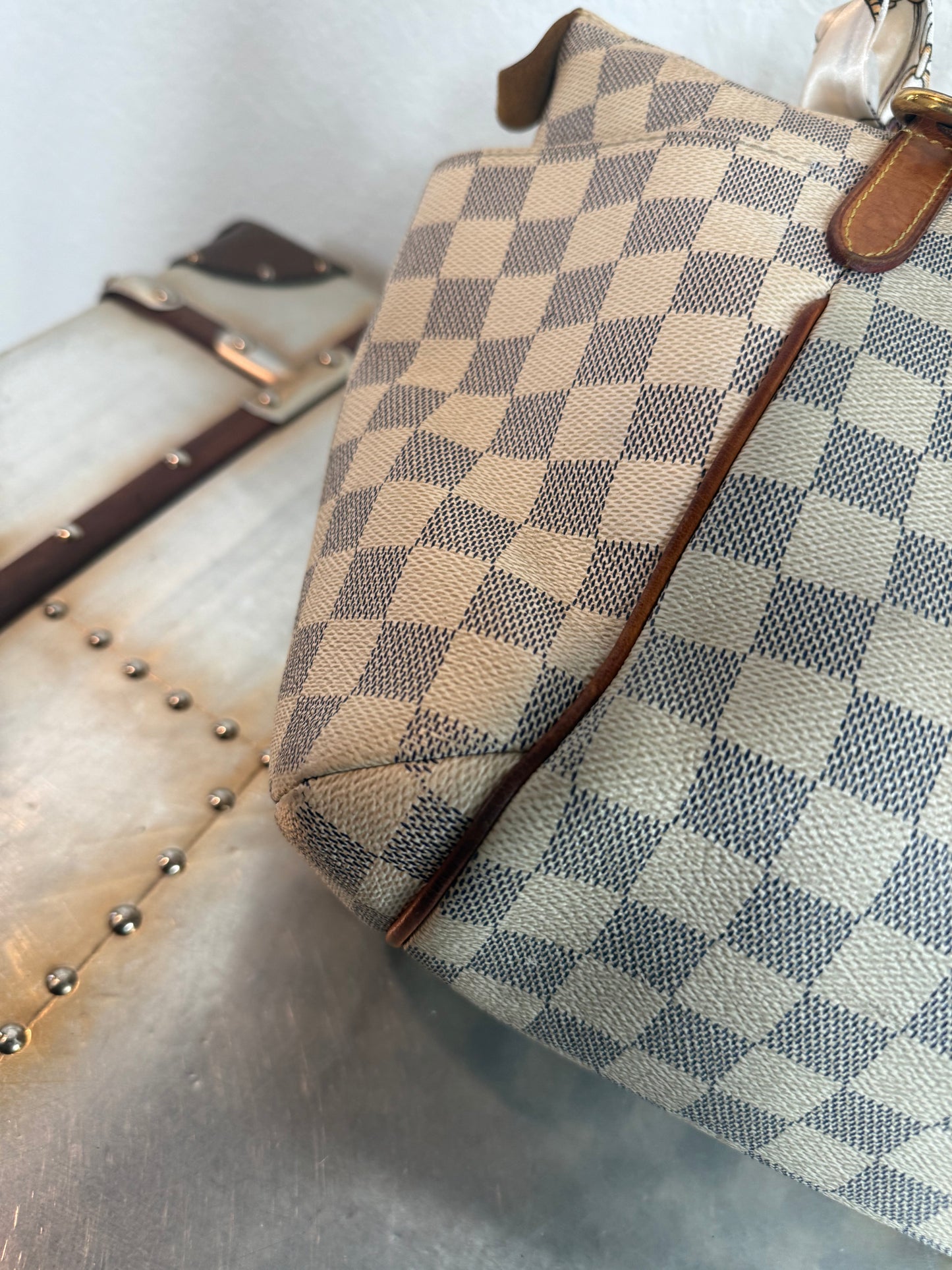 Pre-owned Authentic Louis Vuitton Totally PM Damier Azur Shoulder Bag
