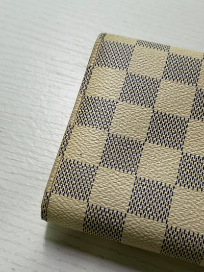 Pre-owned Authentic Louis Vuitton Portefeuille Sarah Damier Azur Long Wallet