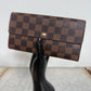 Pre-owned Authentic Louis Vuitton Portefeuille Sarah Damier Ebene Long Wallet