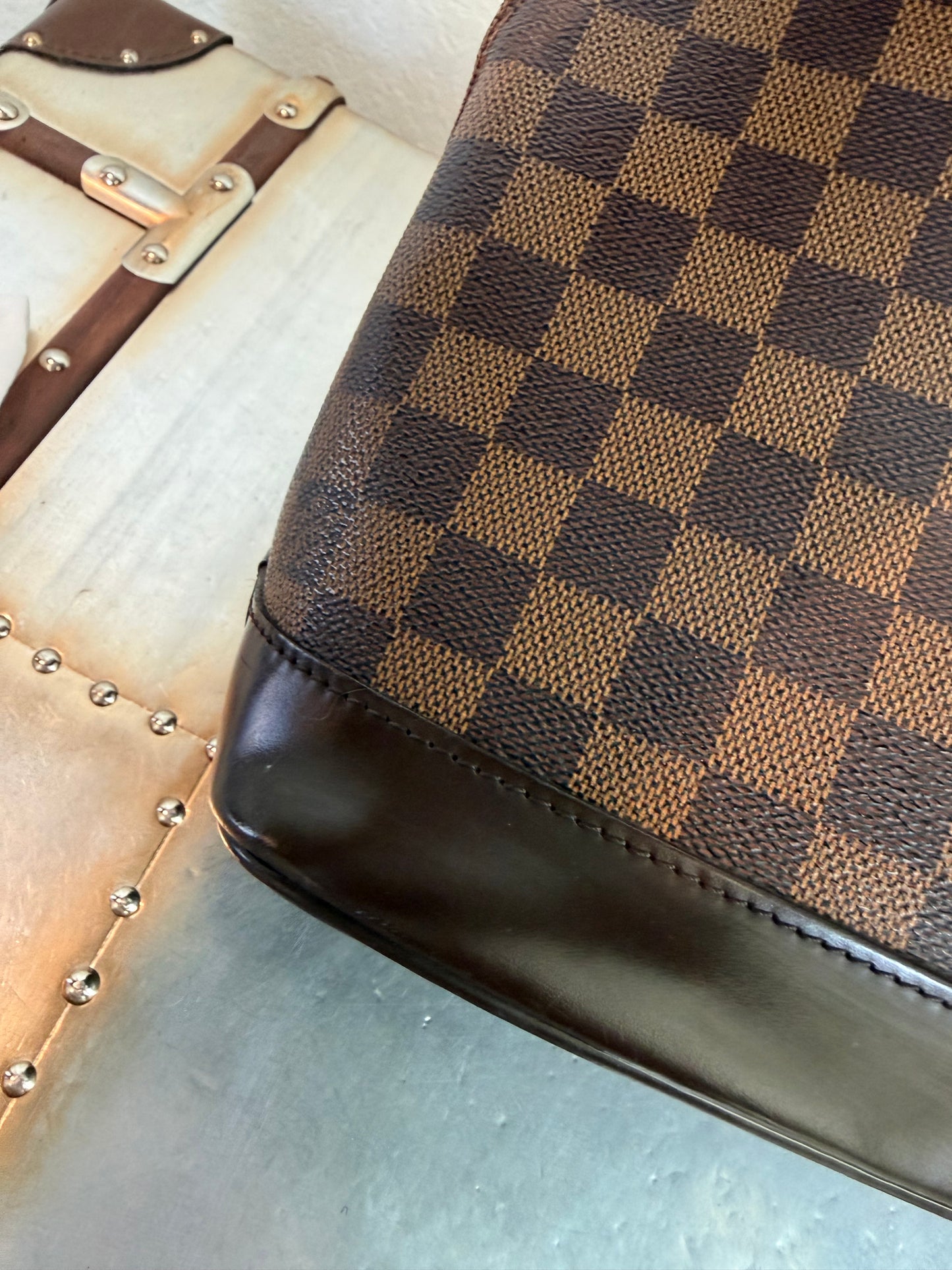Pre-owned Authentic Louis Vuitton Alma PM Damier Ebene Handbag