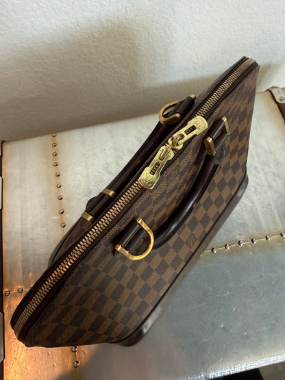 Pre-owned Authentic Louis Vuitton Alma PM Damier Ebene Handbag