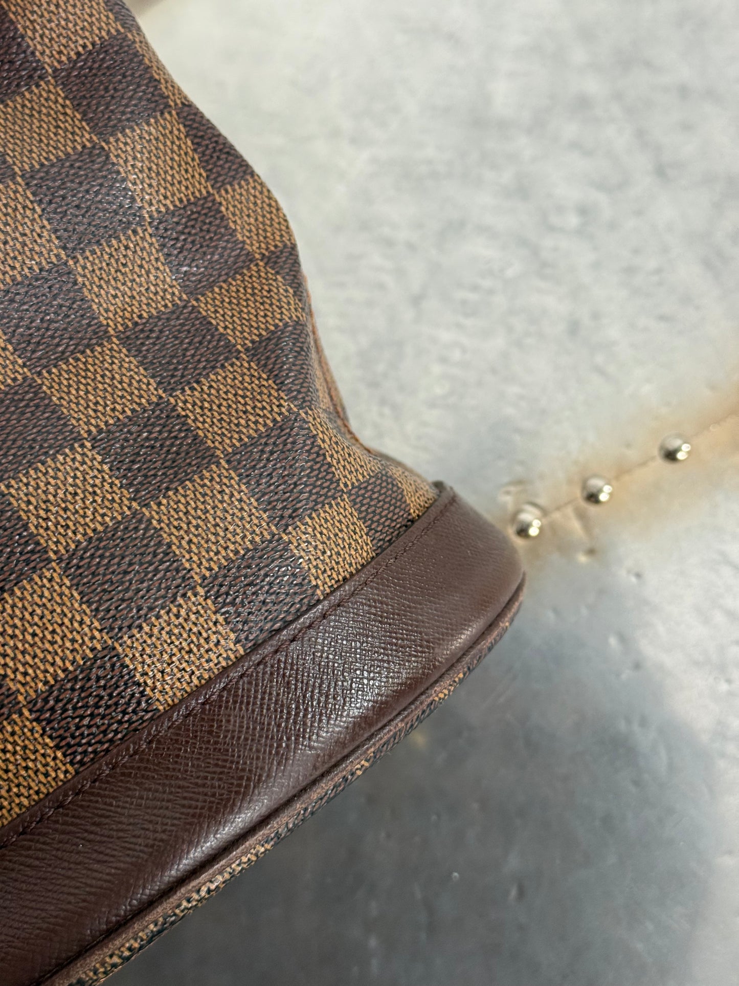 Pre-owned Authentic Louis Vuitton Bucket Damier Ebene Shoulder Bag