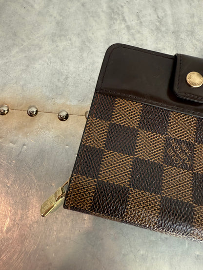 Pre-owned Authentic Louis Vuitton Damier Ebene Compact Zip Wallet