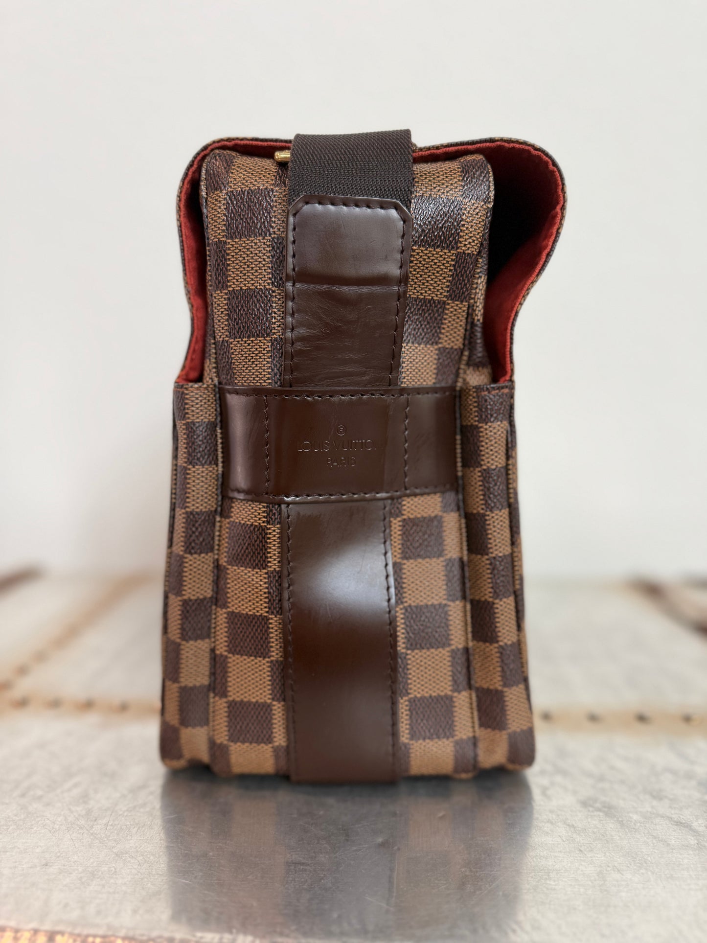 Pre-owned Authentic Louis Vuitton Naviglio Damier Ebene Crossbody Bag