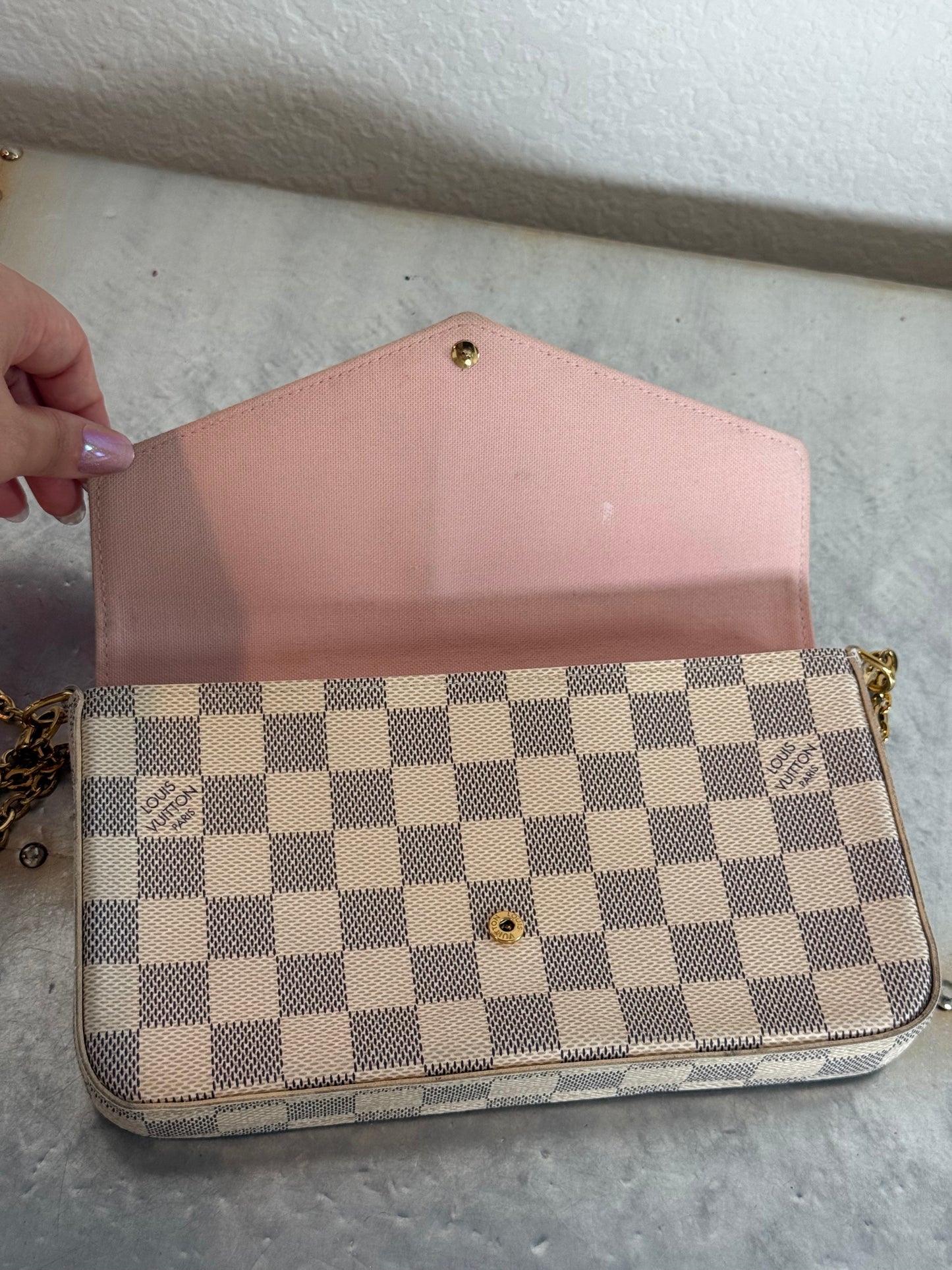 Pre-owned Authentic Louis Vuitton Felicie Pochette Monogram Crossbody Bag