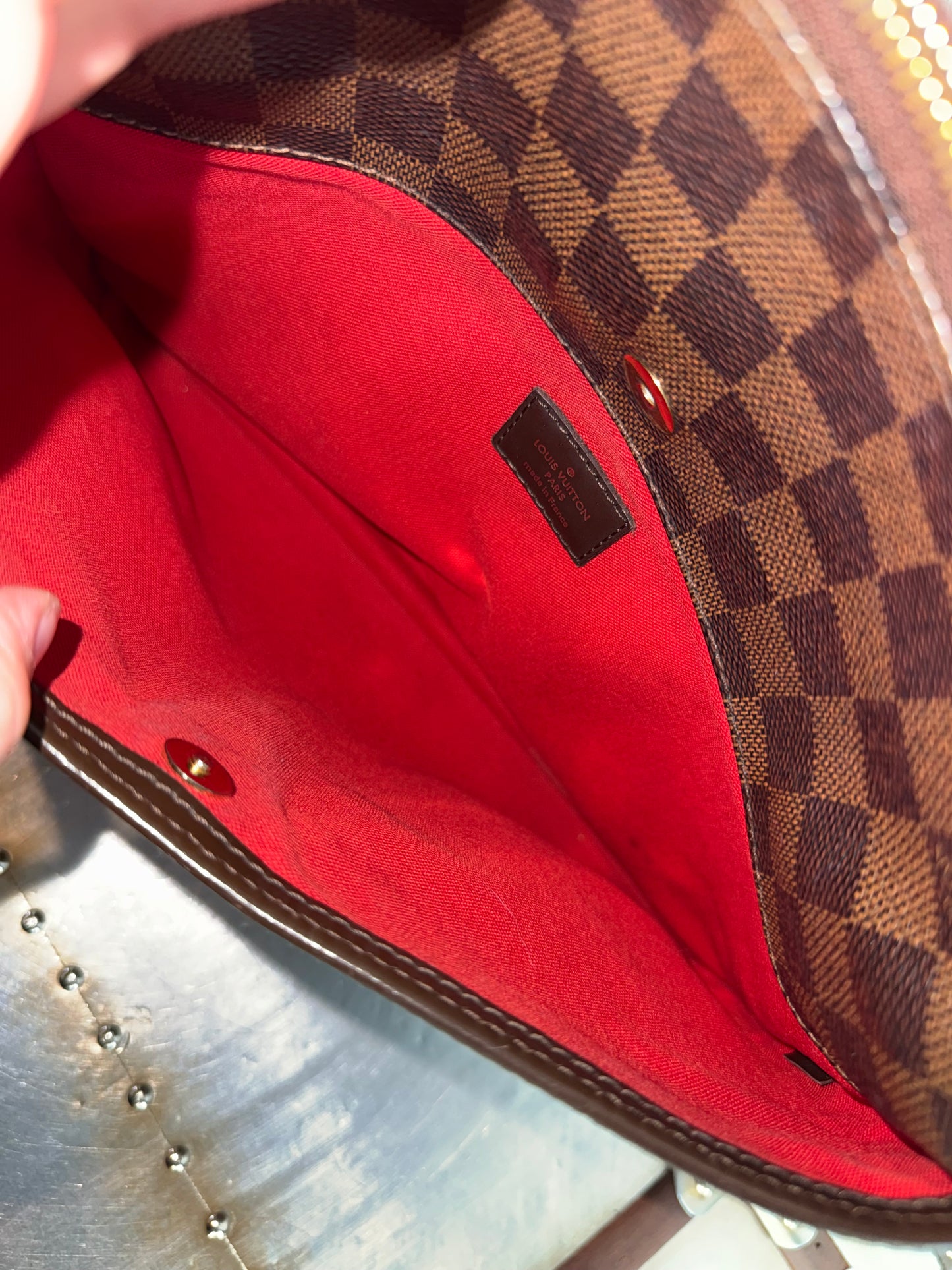 Pre-owned Authentic Louis Vuitton Bloomsbury PM Damier Ebene Shoulder / Crossbody Bag