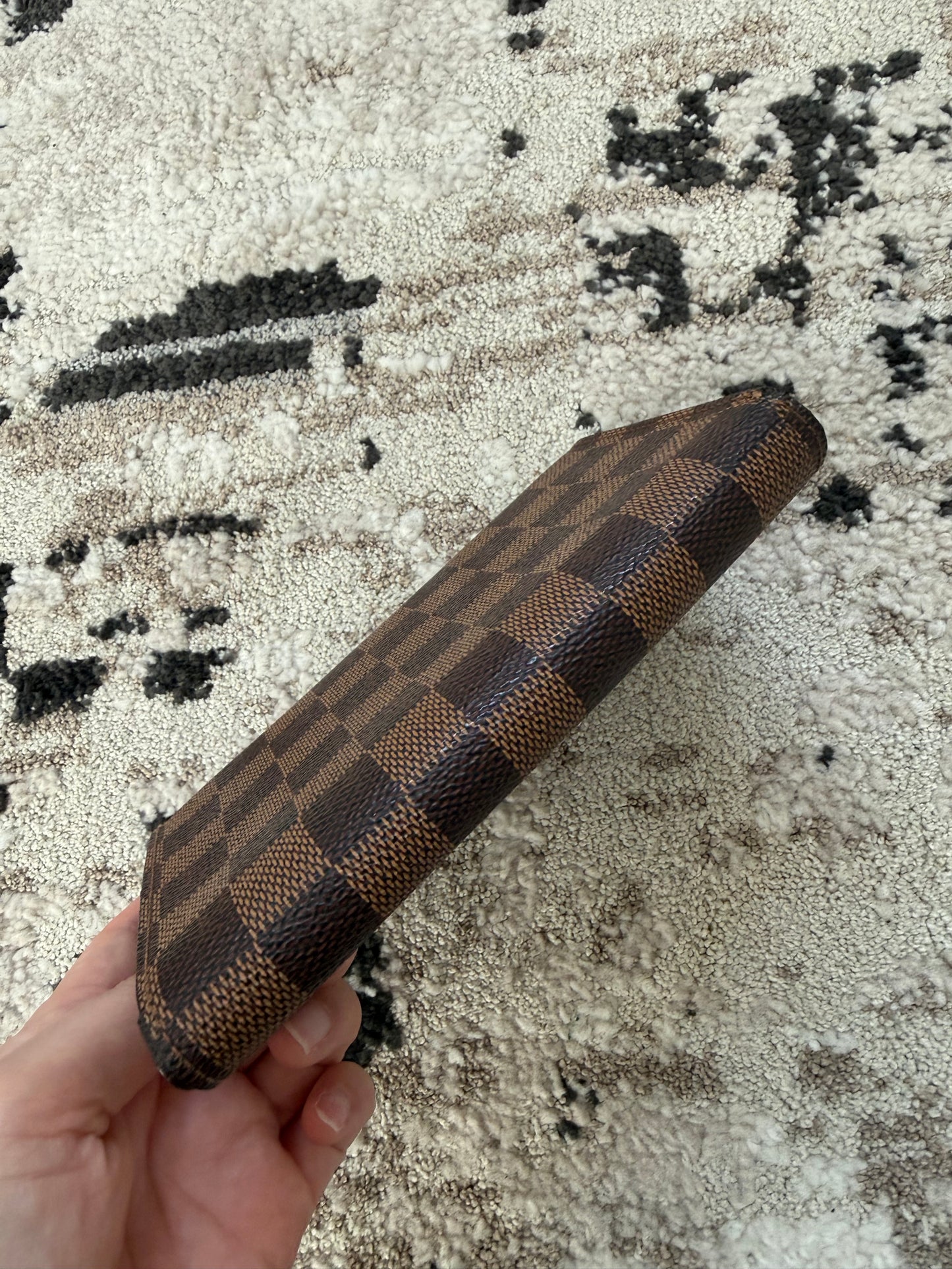 Pre-owned Authentic Louis Vuitton Porte Tresor Etui Papier Damier Ebene Trifold Wallet