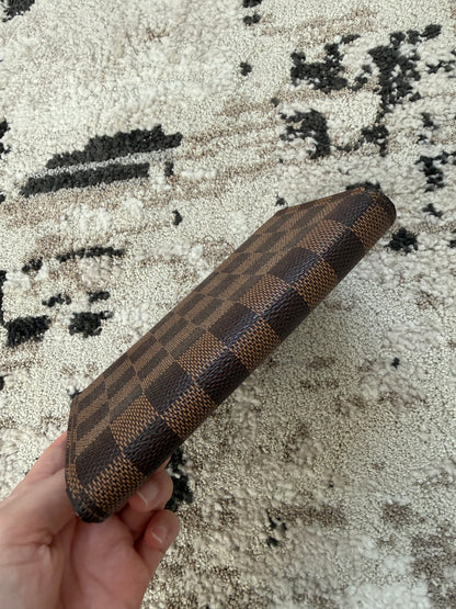 Pre-owned Authentic Louis Vuitton Porte Tresor Etui Papier Damier Ebene Trifold Wallet