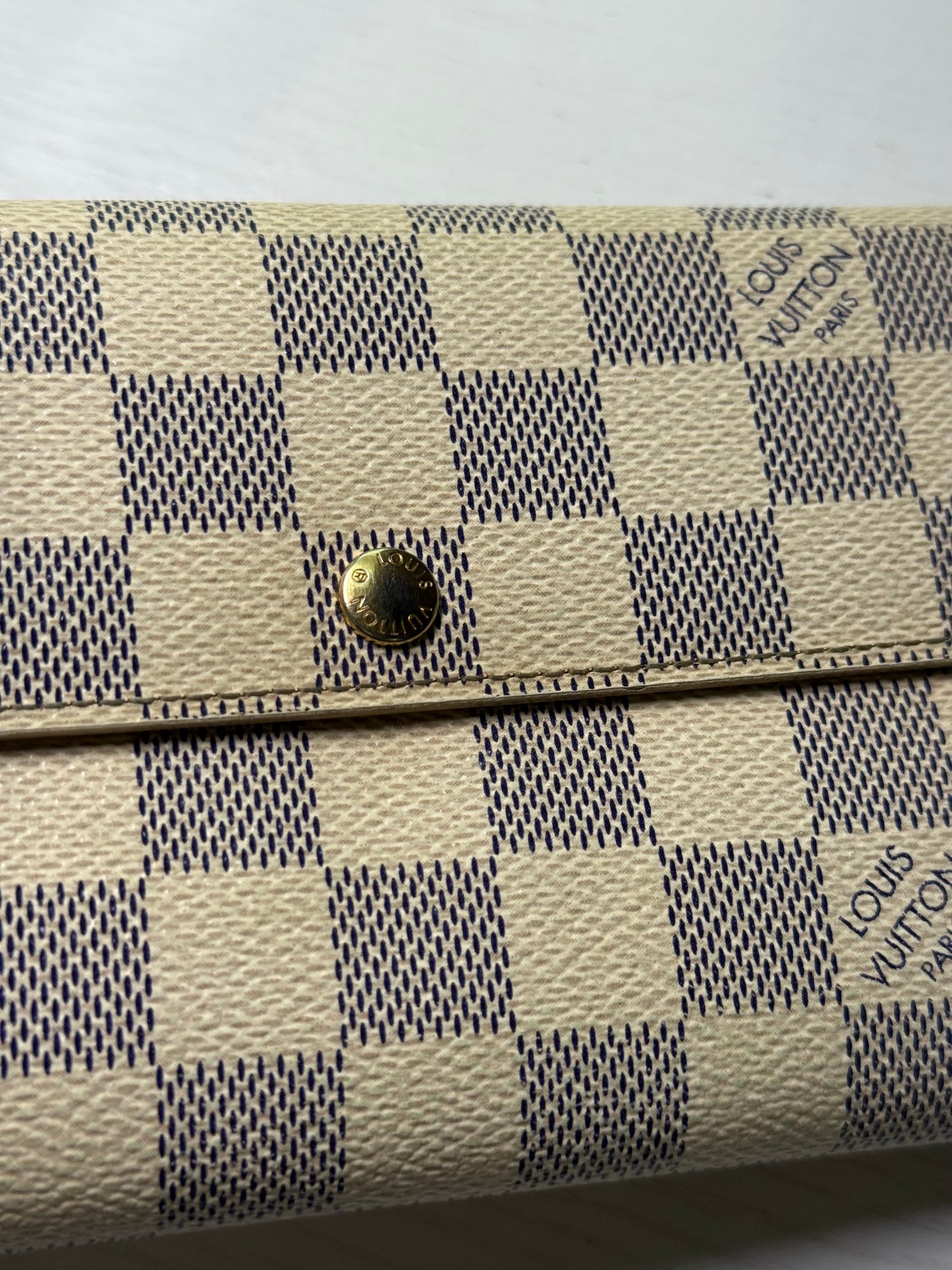 Pre-owned Authentic Louis Vuitton Portefeuille Sarah Damier Azur Long Wallet