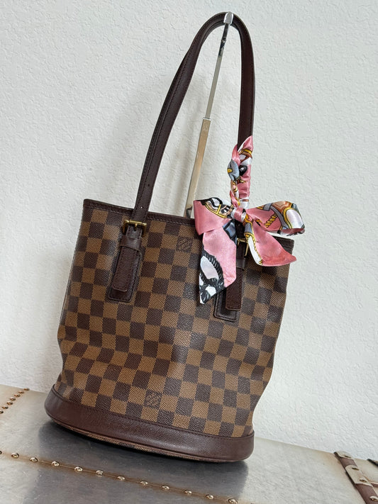 Pre-owned Authentic Louis Vuitton Bucket Damier Ebene Shoulder Bag
