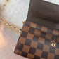 Pre-owned Authentic Louis Vuitton Portefeuille Sarah Damier Ebene Long Wallet