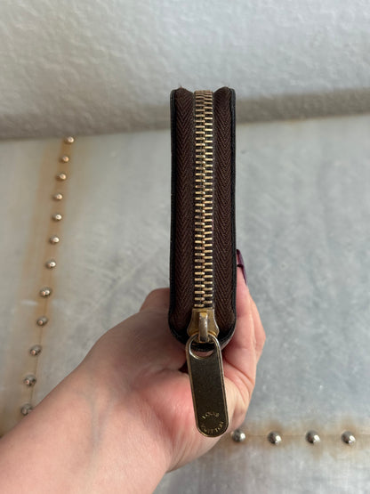 Pre-owned Authentic Louis Vuitton Zippy Damier Ebene Long Wallet