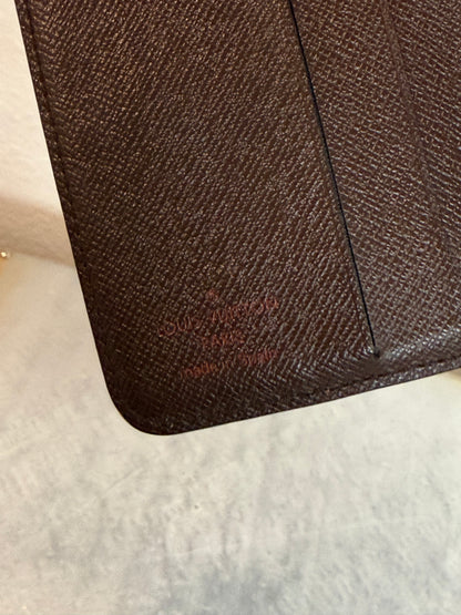 Pre-owned Authentic Louis Vuitton Damier Ebene Compact Zip Wallet