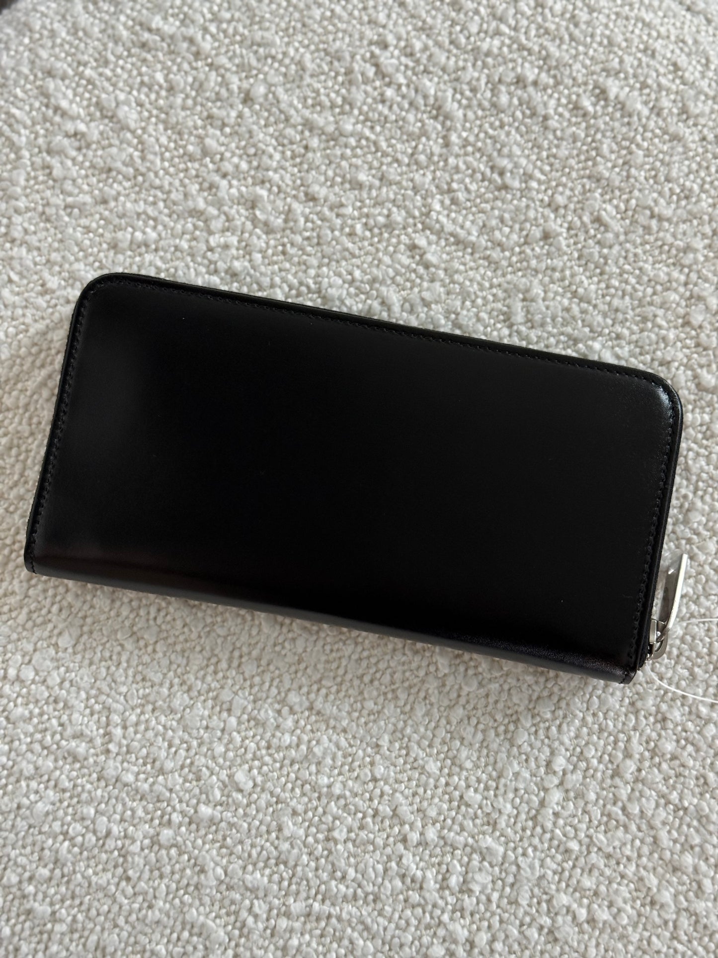 YVES SAINT LAURENT BLACK CASSANDRE ZIP LONG WALLET