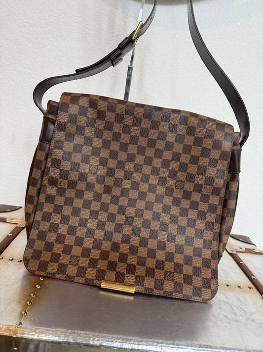 Pre-owned Authentic Bastille Damier Ebene Crossbody Bag