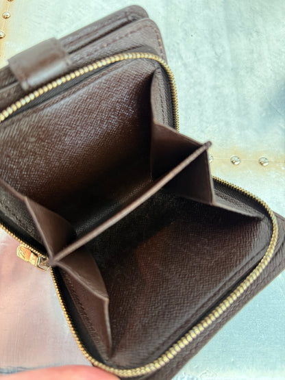 Pre-owned Authentic Louis Vuitton Damier Ebene Compact Zip Wallet
