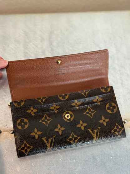 Pre-owned Authentic Louis Vuitton Portefeuille Sarah Monogram Long Wallet