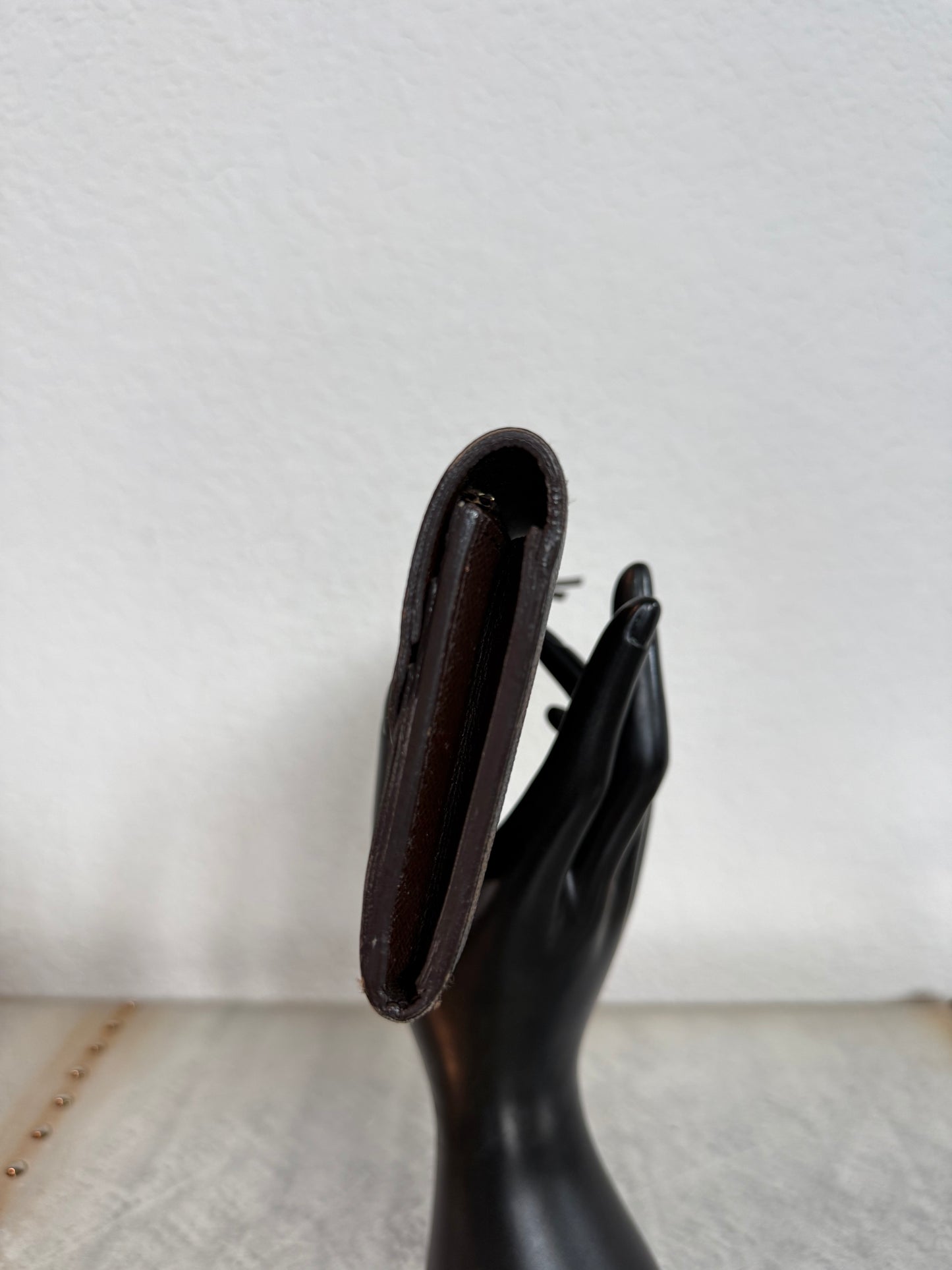 Pre-owned Authentic Louis Vuitton Portefeuille Emilie Damier Ebene Long Wallet