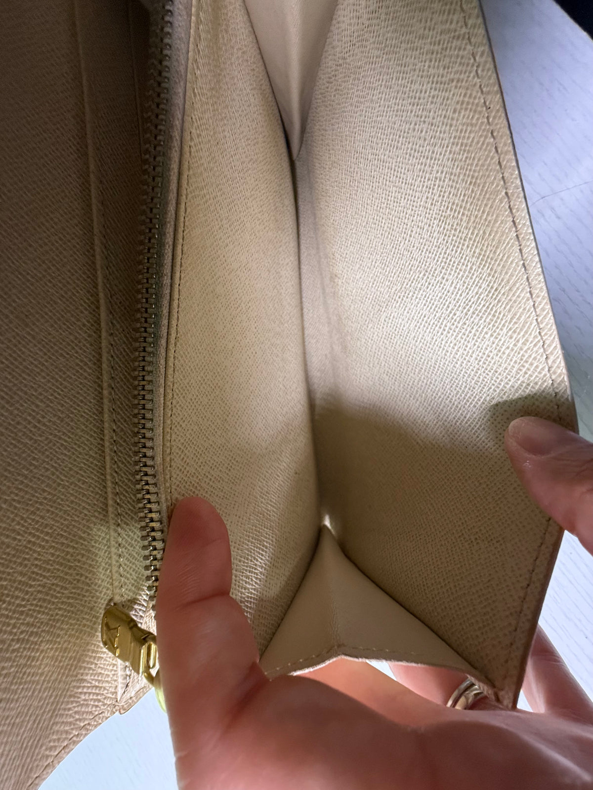Pre-owned Authentic Louis Vuitton Portefeuille Sarah Damier Azur Long Wallet