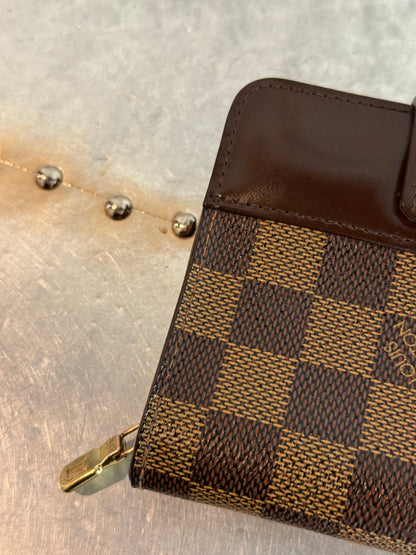 Pre-owned Authentic Louis Vuitton Damier Ebene Compact Zip Wallet