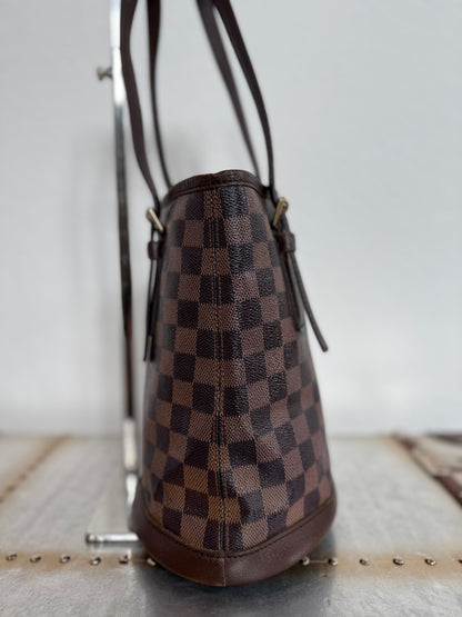 Pre-owned Authentic Louis Vuitton Bucket Damier Ebene Shoulder Bag