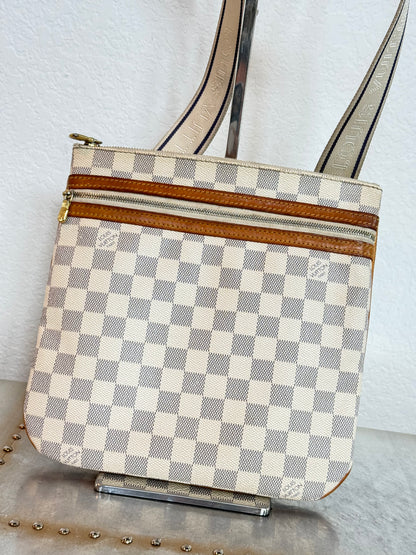 Pre-owned Authentic Louis Vuitton Pochette Bosphore Damier Azur Shoulder / Crossbody Bag
