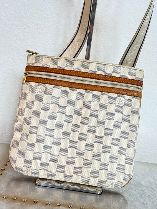 Pre-owned Authentic Louis Vuitton Pochette Bosphore Damier Azur Shoulder / Crossbody Bag