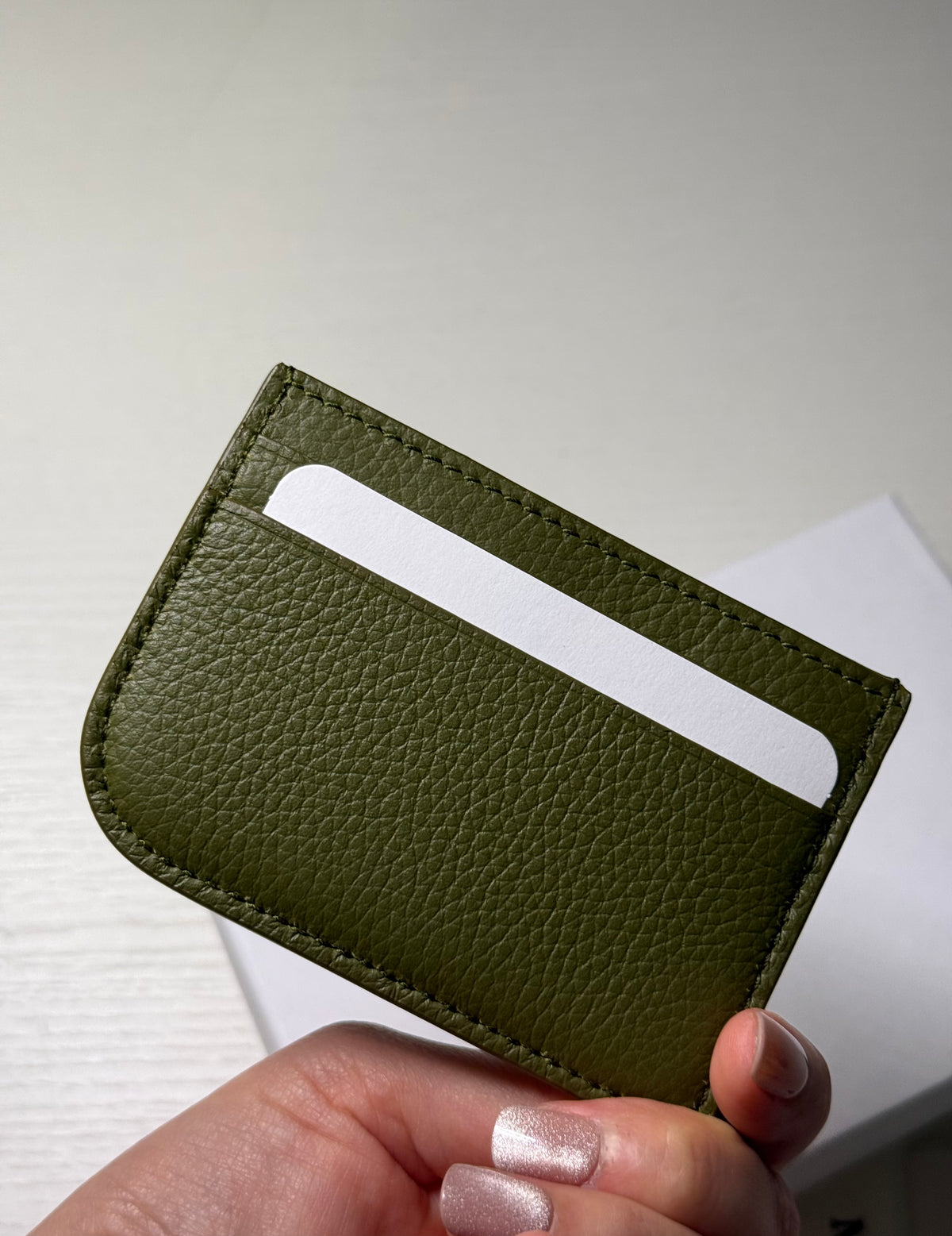 Alexander McQueen ARMY GREEN LEATHER CARD HOLDER