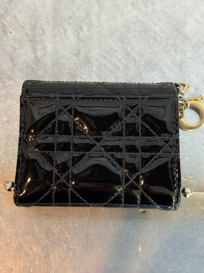 Pre-owned Vintage Christian Dior Patent Cannage Compact Wallet