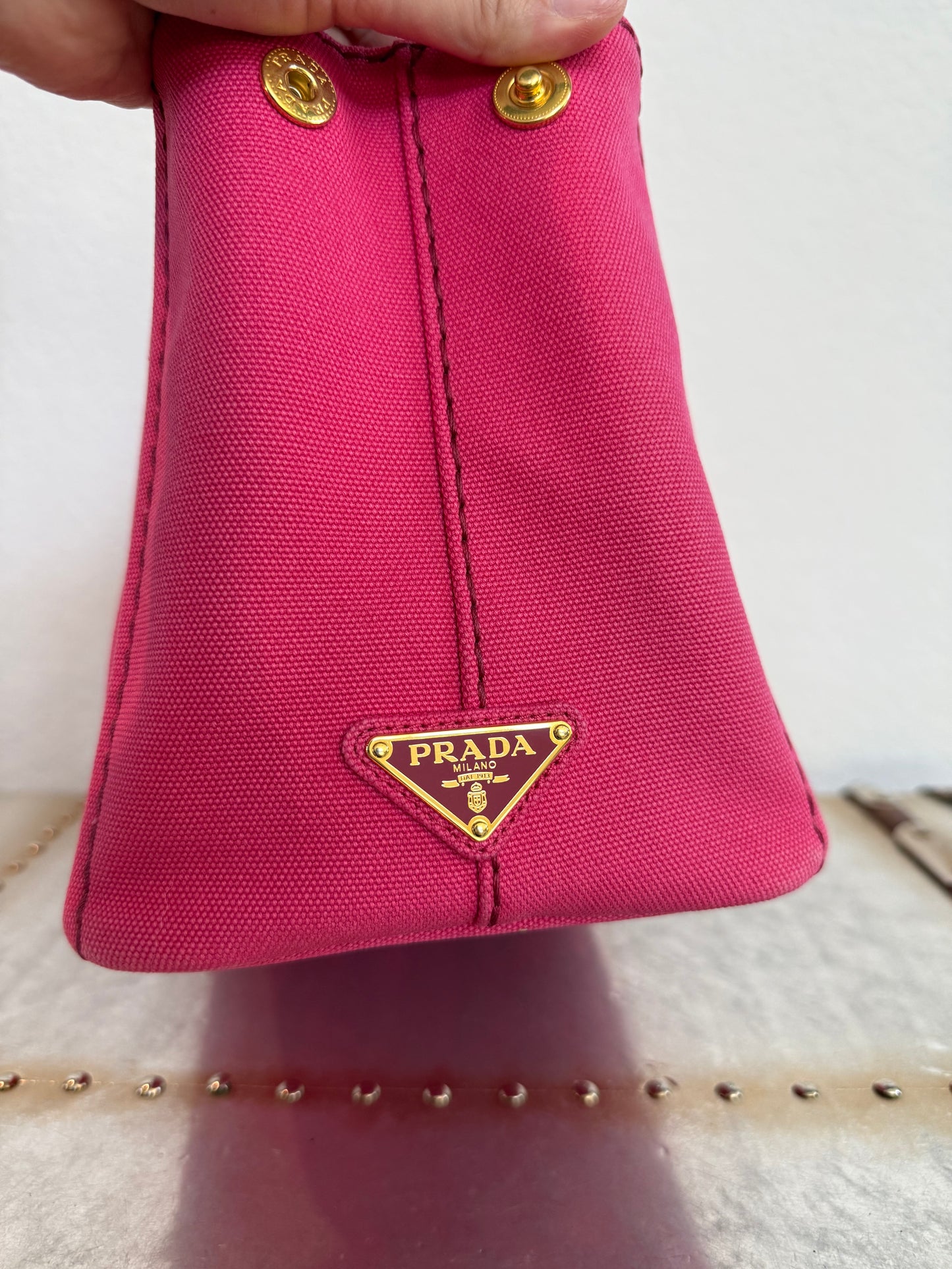 Pre-owned Authentic Prada Canapa Canvas Tote Bag