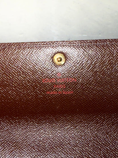 Pre-owned Authentic Louis Vuitton Pochette Monnaie Damier Ebene Long Wallet