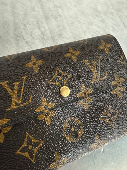 Pre-owned Authentic Louis Vuitton Porte Tresor Etui Papier Monogram Trifold Wallet