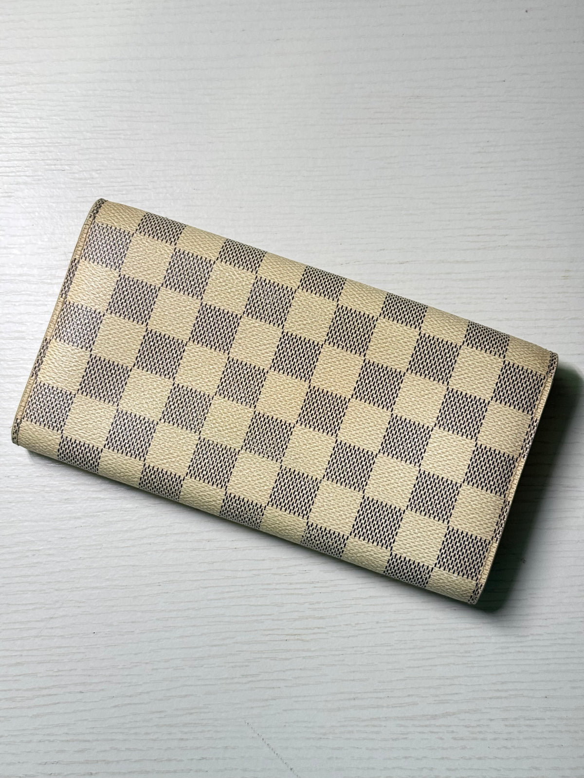 Pre-owned Authentic Louis Vuitton Portefeuille Sarah Damier Azur Long Wallet