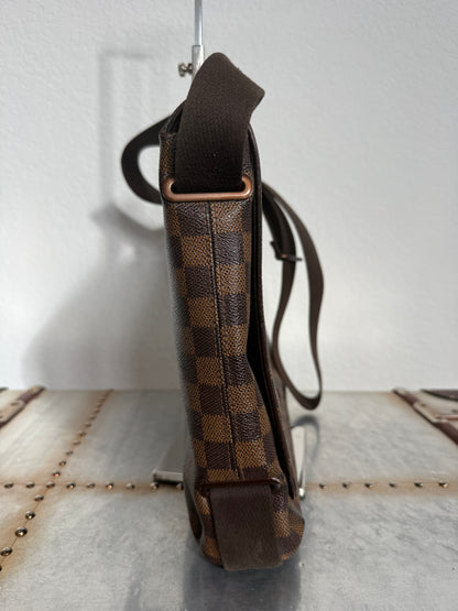 Pre-owned Authentic Brooklyn Mm Damier Ebene Crossbody Bag