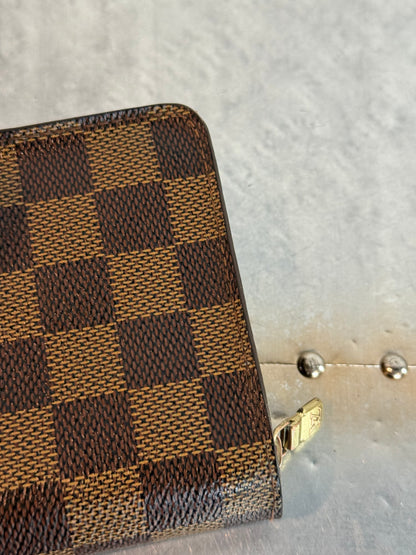 Pre-owned Authentic Louis Vuitton Damier Ebene Compact Zip Wallet