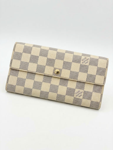 Pre-owned Authentic Louis Vuitton Portefeuille Sarah Damier Azur Long Wallet
