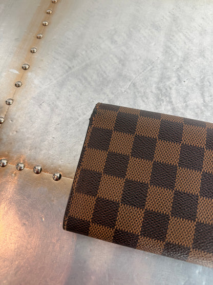 Pre-owned Authentic Louis Vuitton Portefeuille Sarah Damier Ebene Long Wallet