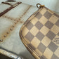 Pre-owned Authentic Louis Vuitton MINI Pochette Accessoires Damier Azur Handbag