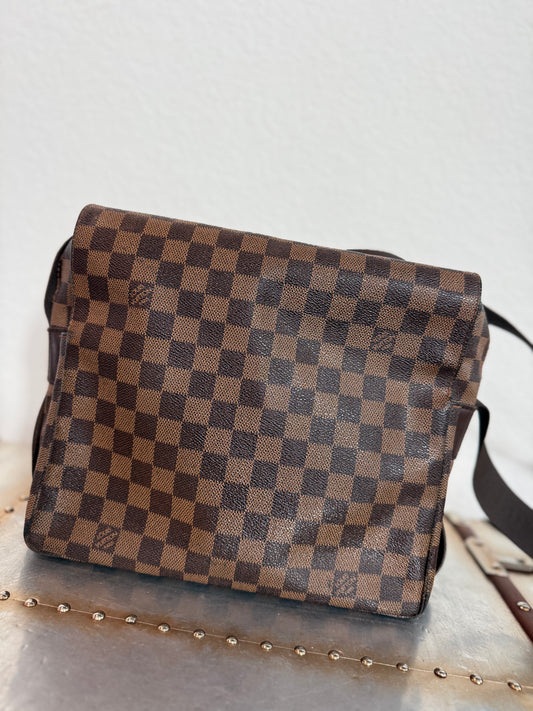 Pre-owned Authentic Louis Vuitton Naviglio Damier Ebene Crossbody Bag