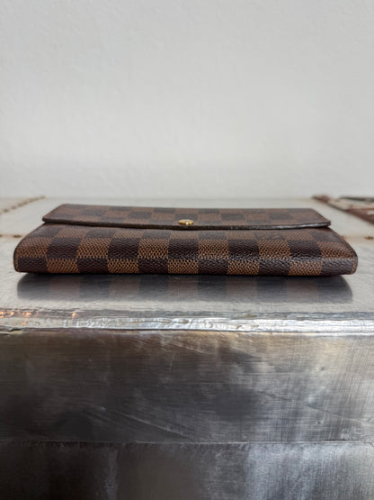 Pre-owned Authentic Louis Vuitton Portefeuille Sarah Damier Ebene Long Wallet