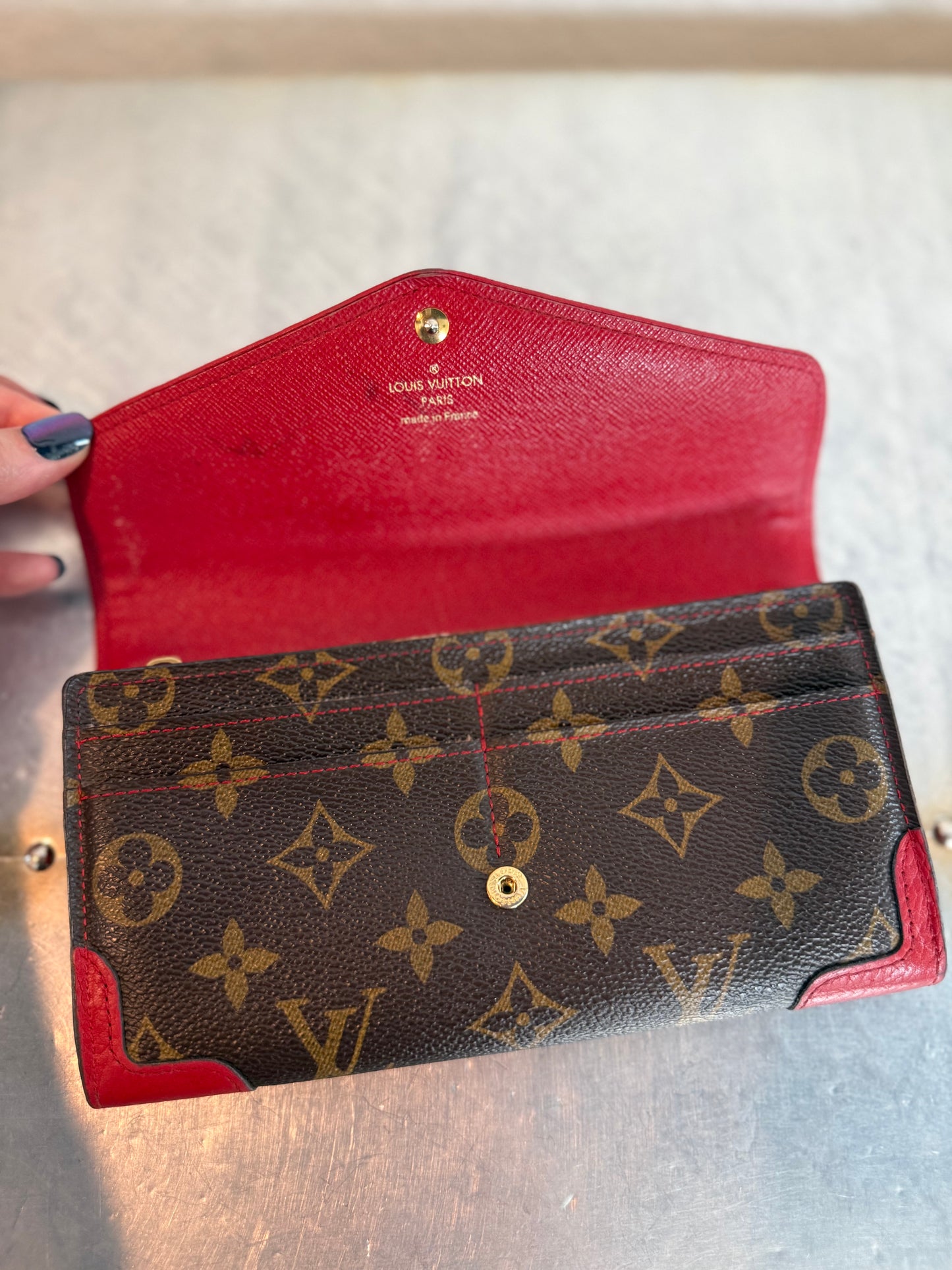 Pre-owned Authentic Louis Vuitton Monogram Sarah Retiro Long Wallet