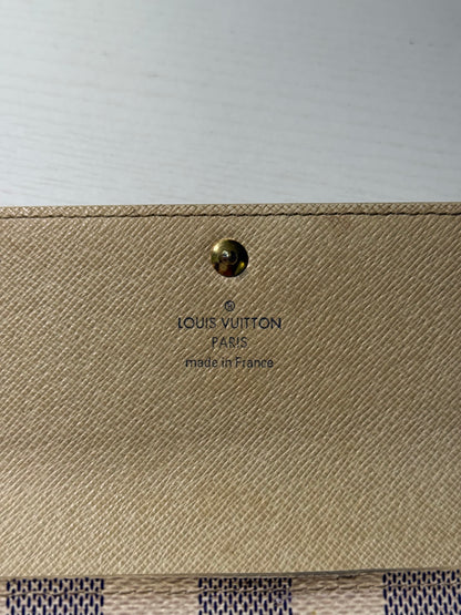 Pre-owned Authentic Louis Vuitton Portefeuille Sarah Damier Azur Long Wallet