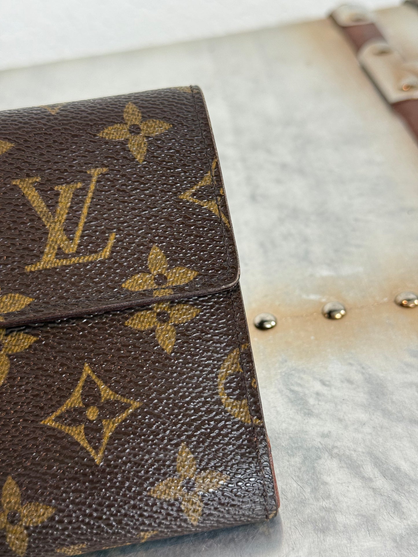 Pre-owned Authentic Louis Vuitton Porte Tresor Etui Papier Monogram Trifold Wallet
