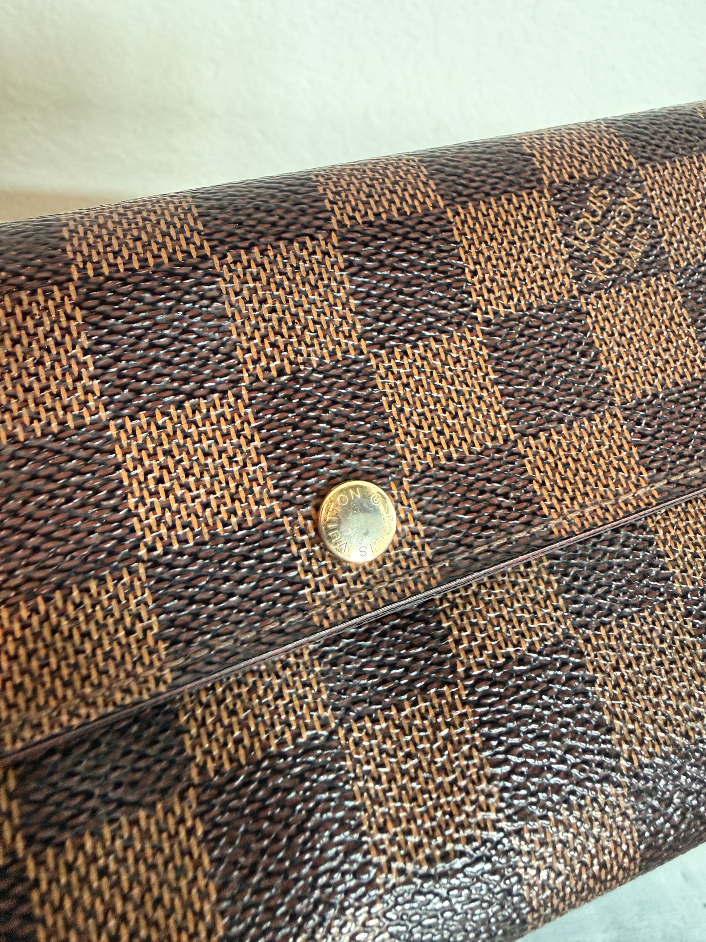 Pre-owned Authentic Louis Vuitton Portefeuille Sarah Damier Ebene Long Wallet